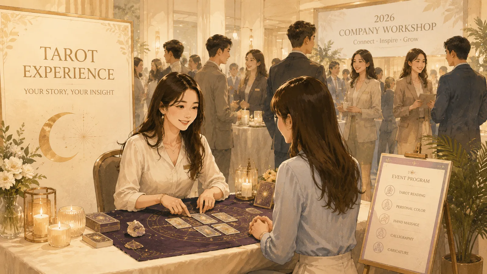 기업행사 타로부스 가이드: 2026 타로 트렌드와 섭외 확인 항목 | 파티시엘 현장