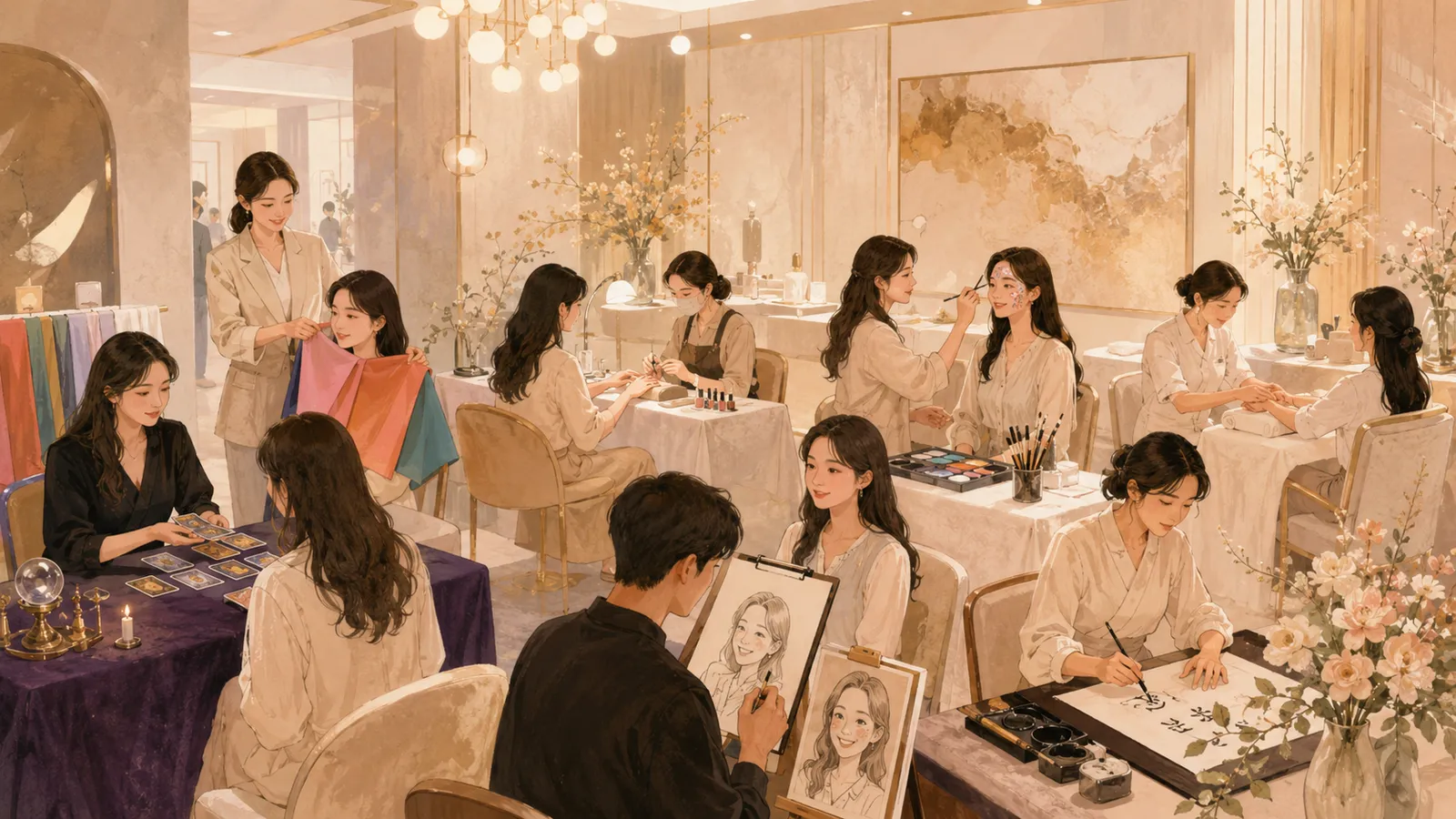 파티시엘 행사 목적별 체험부스 추천 프로그램 일러스트