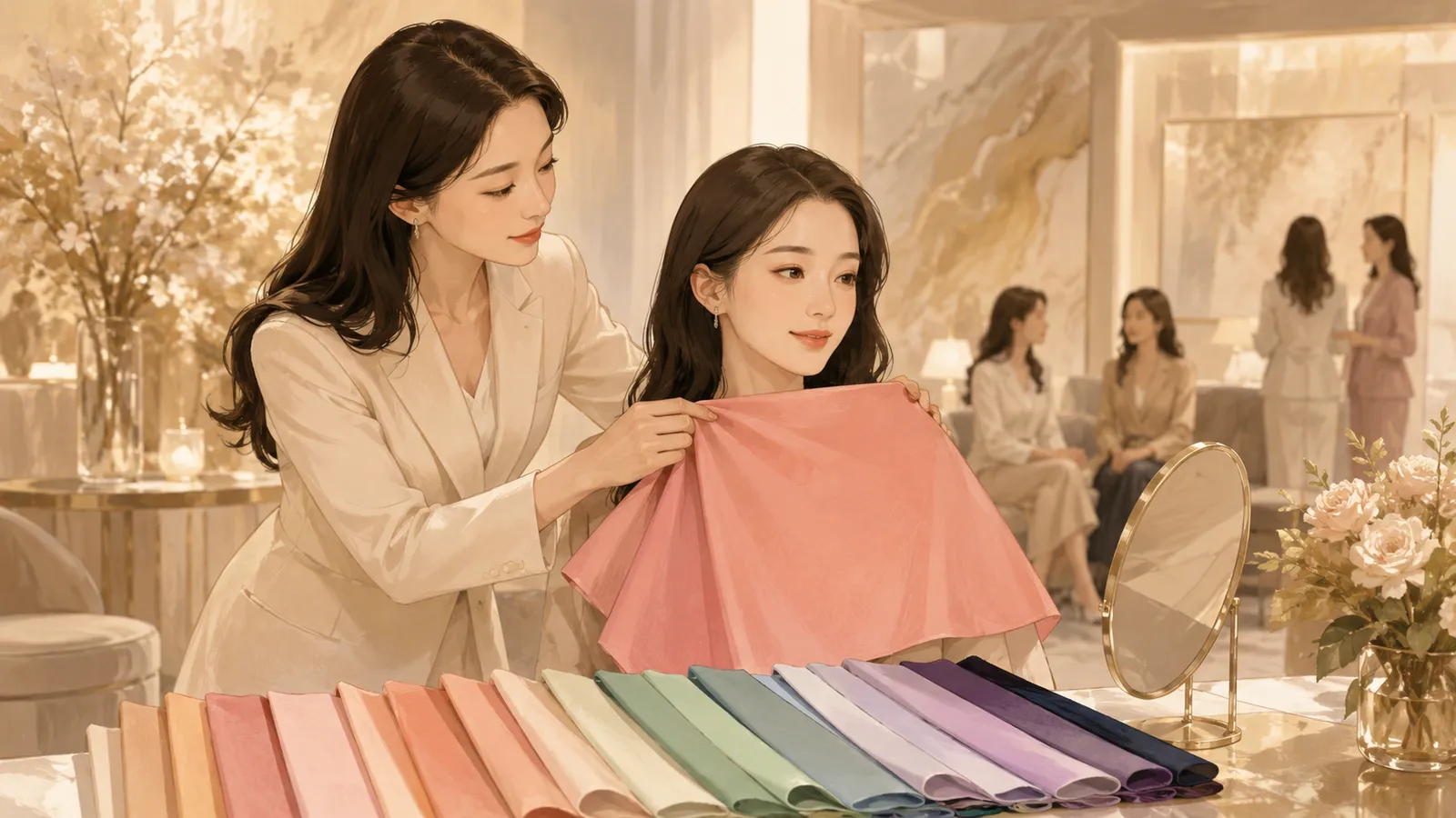 파티시엘 퍼스널컬러 출장 행사 운영 가이드 일러스트