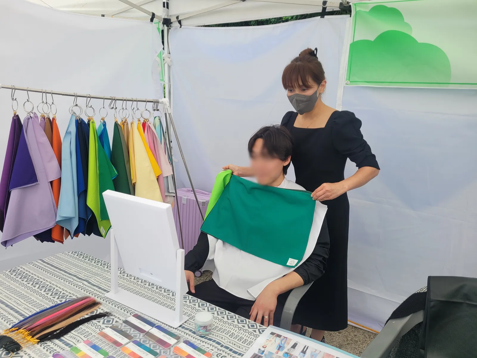 퍼스널컬러 출장 이벤트 현장 사진— 부스 전경