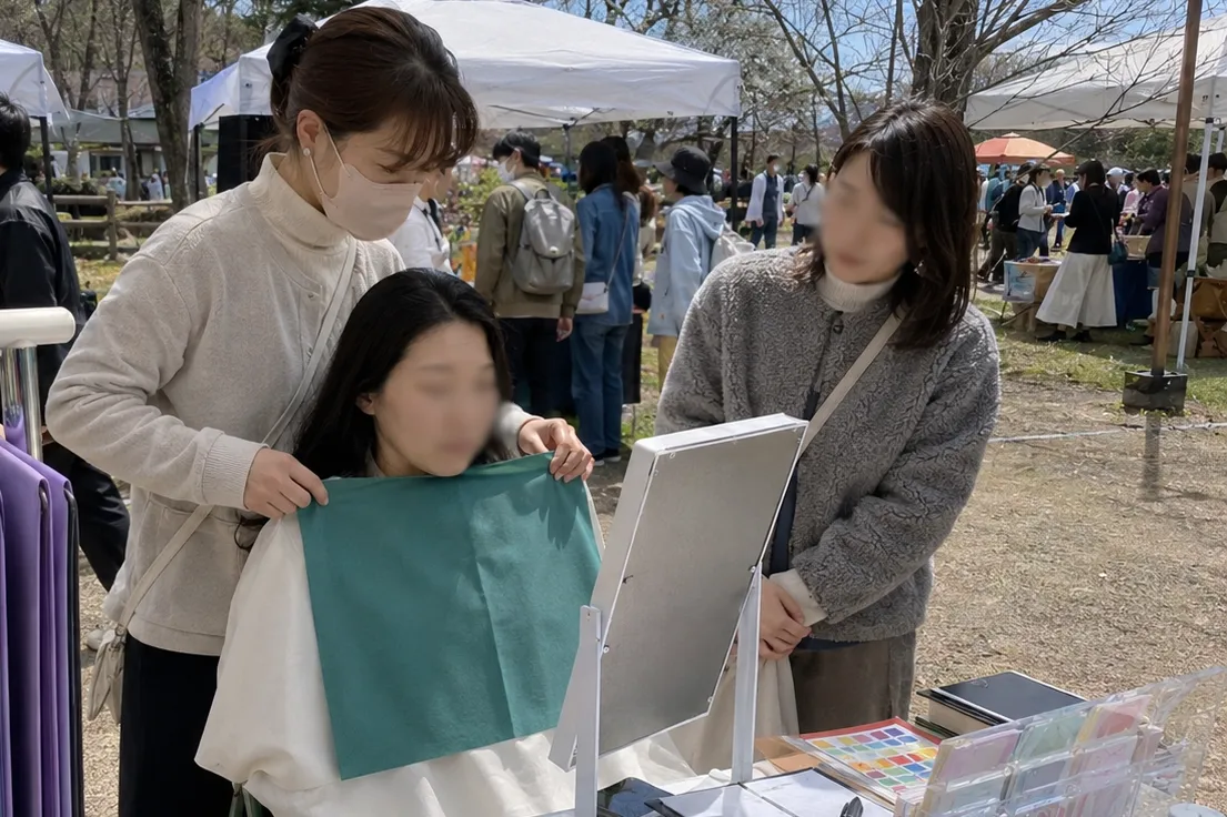 기업·축제 행사 퍼스널컬러 체험 부스 분위기— 부스 전경